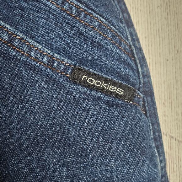 VTG Rocky Mountain Dark Wash Western High Rise Bareback Jeans, sz 30x35 - Picture 4 of 8